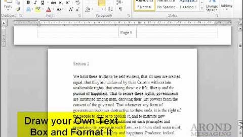 Using Word 2010 - Add a Text Box