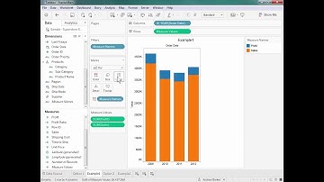 Tableau Tutorials - Create a Stacked Bar Chart Using Multiple Measures in Tableau