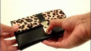 Ladies LYDC Designer Leopard Animal Print Fur Purse Women Leather Style Wallet