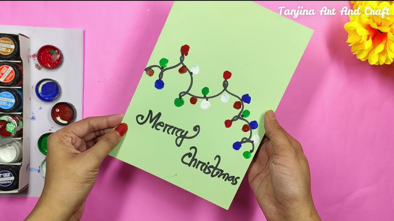 Finger Painted Holiday Cards - Kid Craft - Handrafted