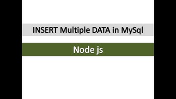 node js insert multiple data in mysql