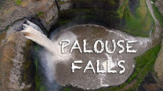Breathtaking Palouse Falls Aerial Footage