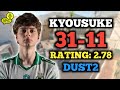 🔥 KYOUSUKE (31-11) RT: 2.78 | EU FACEIT (DUST2) +VOICE | CS2 POV