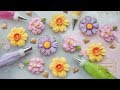 HOW TO PIPE ROYAL ICING TO MAKE 3 BEAUTIFUL FLOWER COOKIES ~ Camellia, Daffodil & Cosmos Flowers