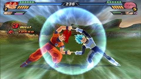 Fusion Vegeta blue SSJ God and Goku Red Super Saiyan God into Gogeta (DBZ Tenkaichi 3 mod)