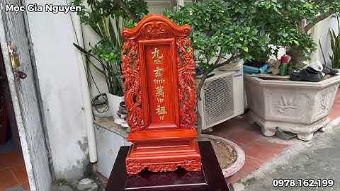 Bài Vị Song Long Cửu Huyền Vạn Tổ Gỗ Hương 48Cm