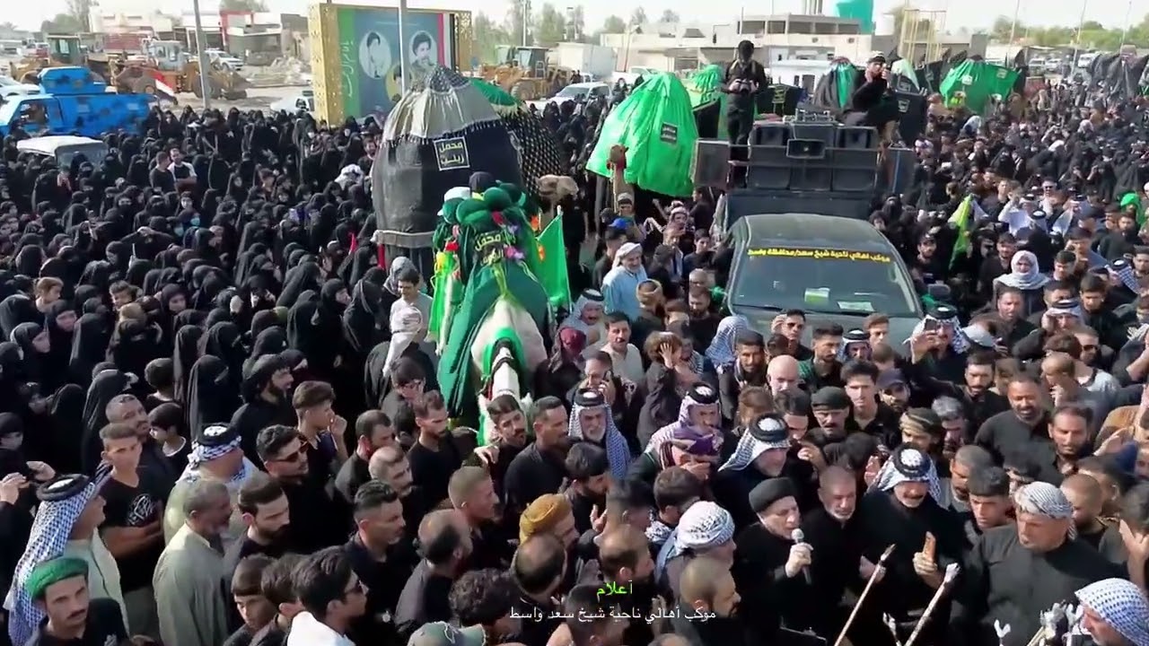 انطلاق المسيرة السنوية لموكب اهالي ناحية شيخ سعد نحو كربلاء المقدسة 