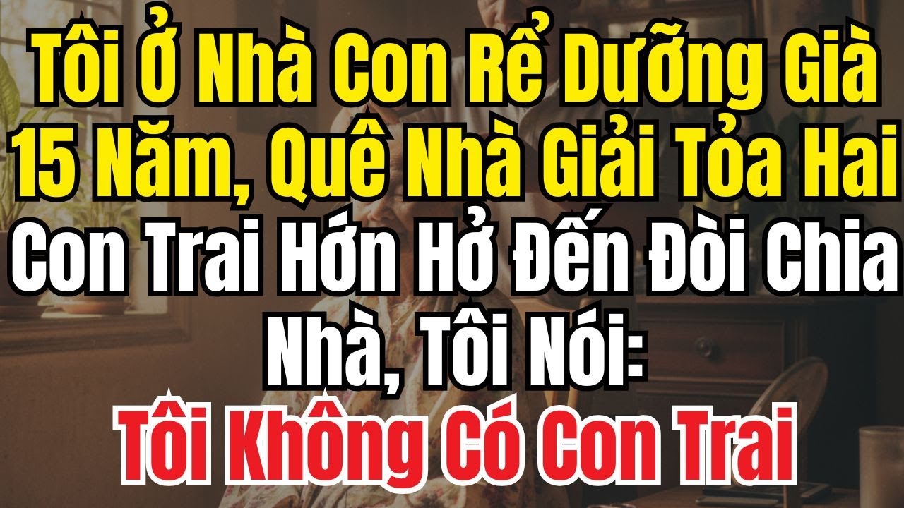 Tôi Ở Nhà Con Rể Dưỡng Già Quê Nhà Giải Tỏa Hai Con Trai Đến Đòi Chia Nhà, Tôi Không Có Con Trai