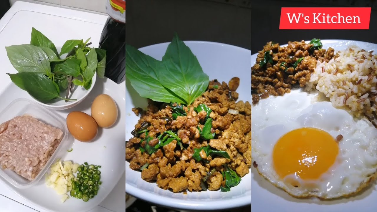 070 Let's Cook Thai Stir Fry Minced Meat with Basil Leaf & Fried Egg