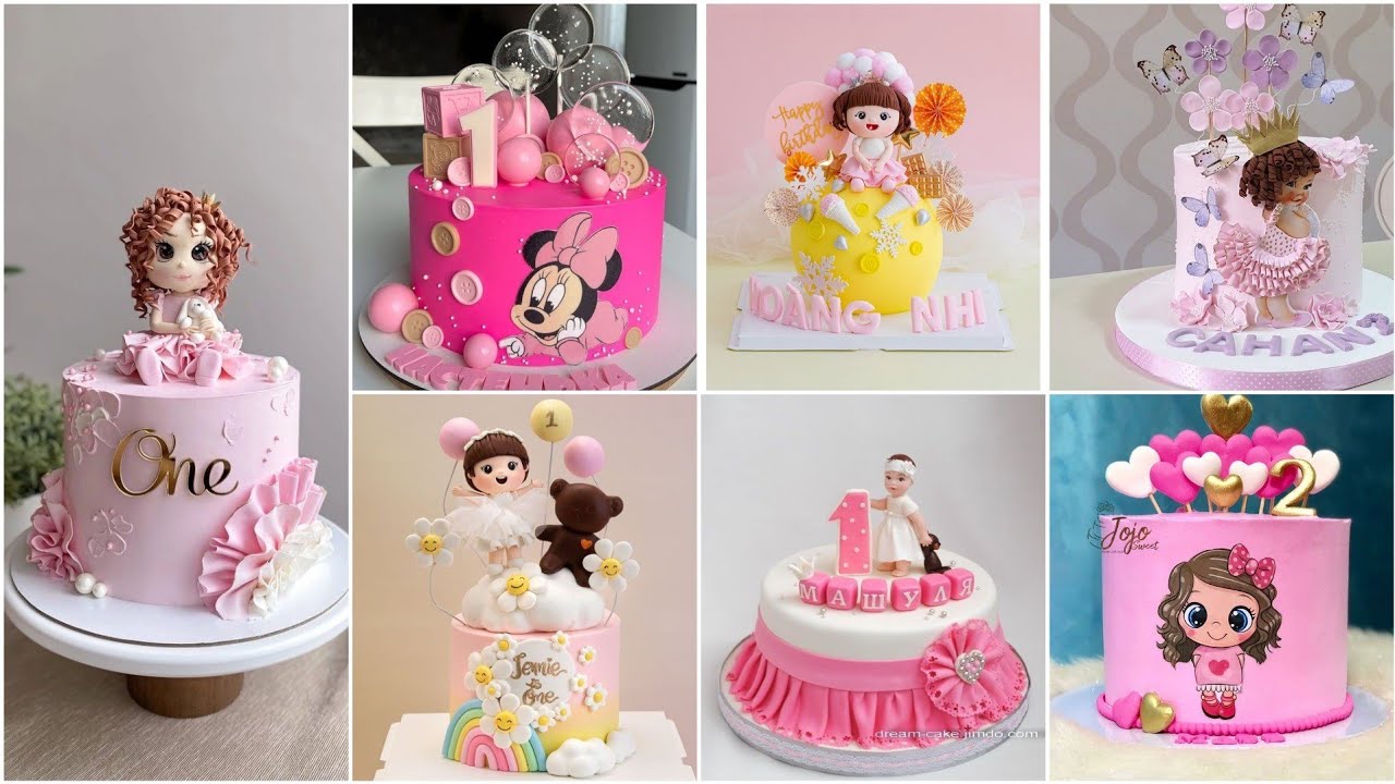 Latest baby girl birthday cake design/ Baby birthday cake design ideas