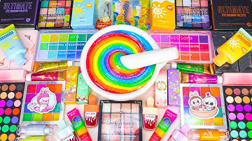 Satisfying Slime ASMR Video | DIY How To Make Rainbow Slime Mixing Sunscreen Makeup Random Things
