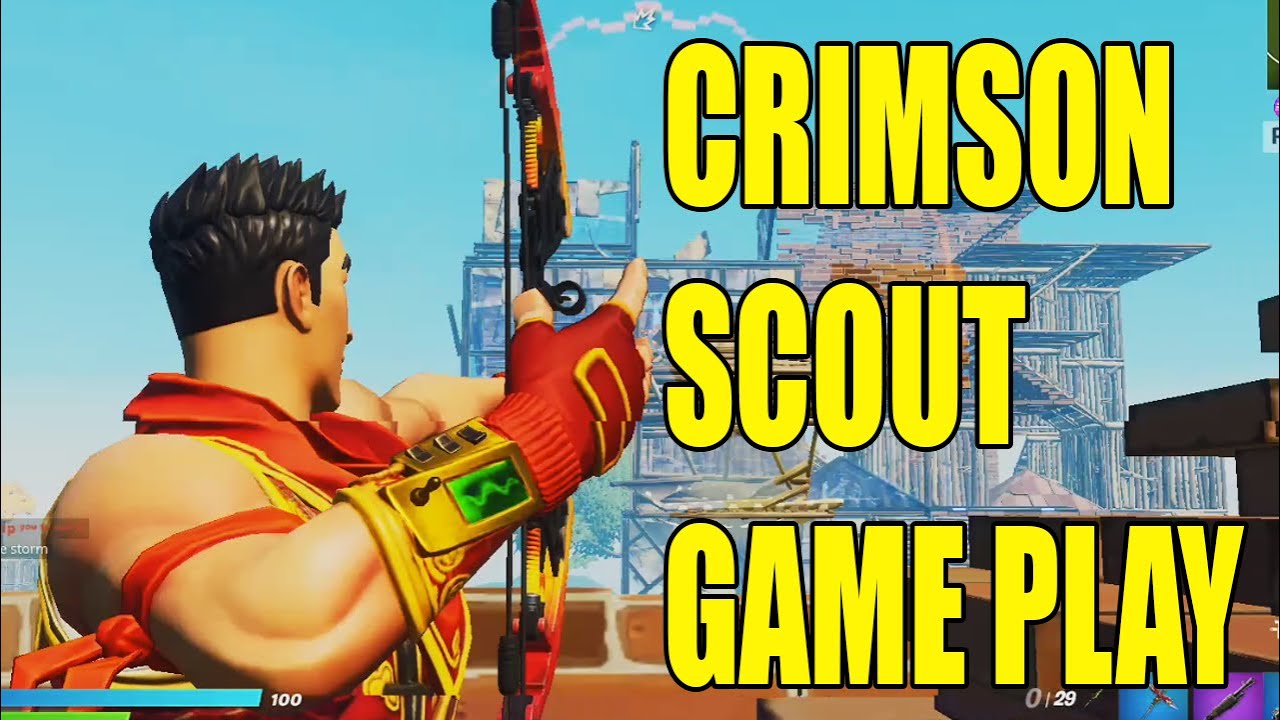 CRIMSON SCOUT Skin Game Play in Fortnite Zone Wars