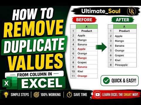 How to Remove Duplicate Values in Excel | Easy Trick for Beginners 🔥