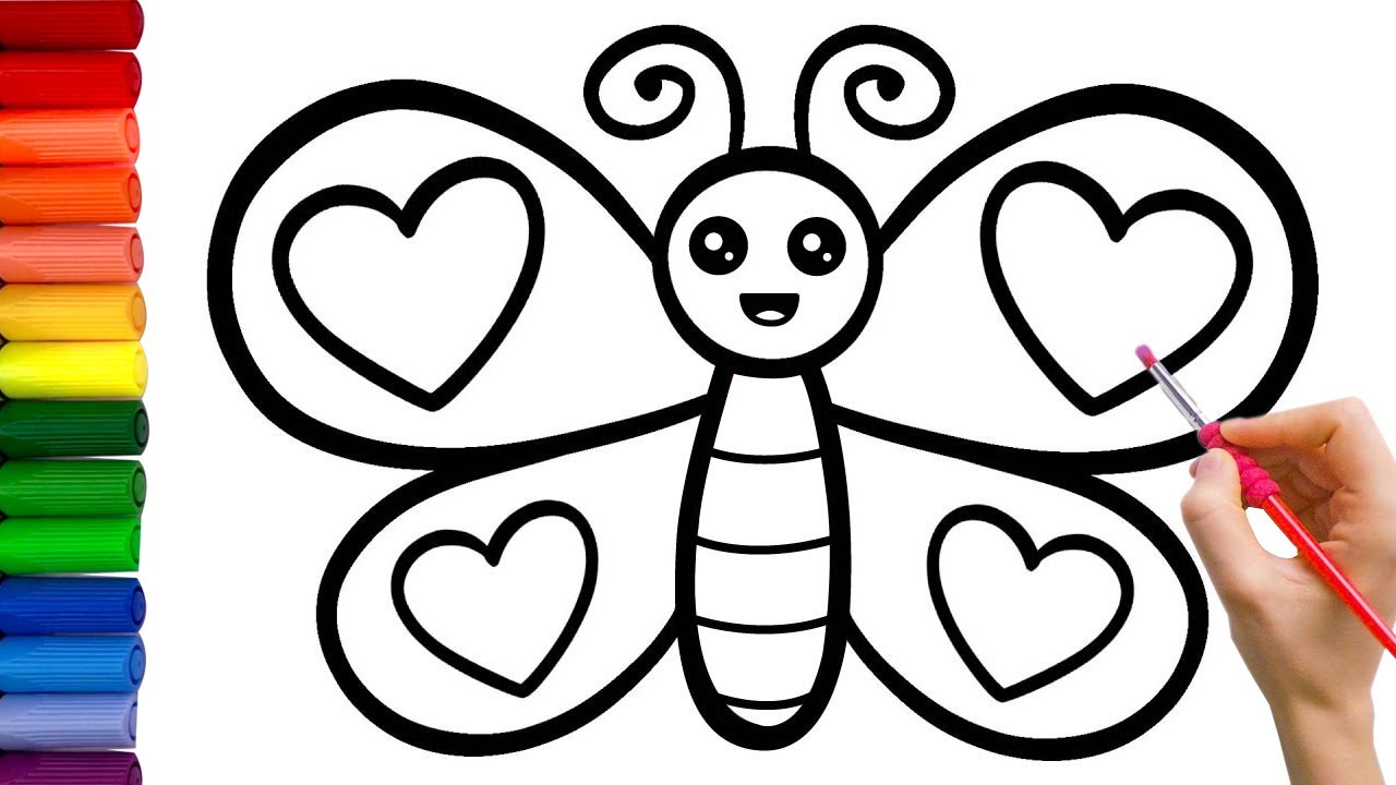 How To Draw Cute Butterfly For Children? - YouTube