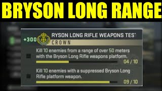 kill enemies from a range of 50 meters with the &quot;Bryson long range weapon platform&quot; DMZ