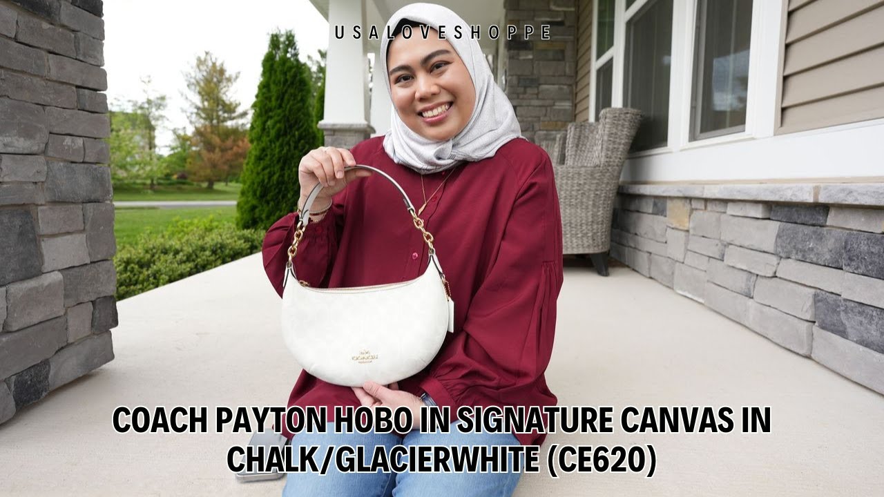 Episode 159: Coach Payton Hobo In Signature Canvas in Glacierwhite