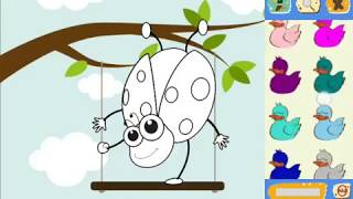 Ladybug coloring pages for kids. Nursery rhymes. #kidzworld