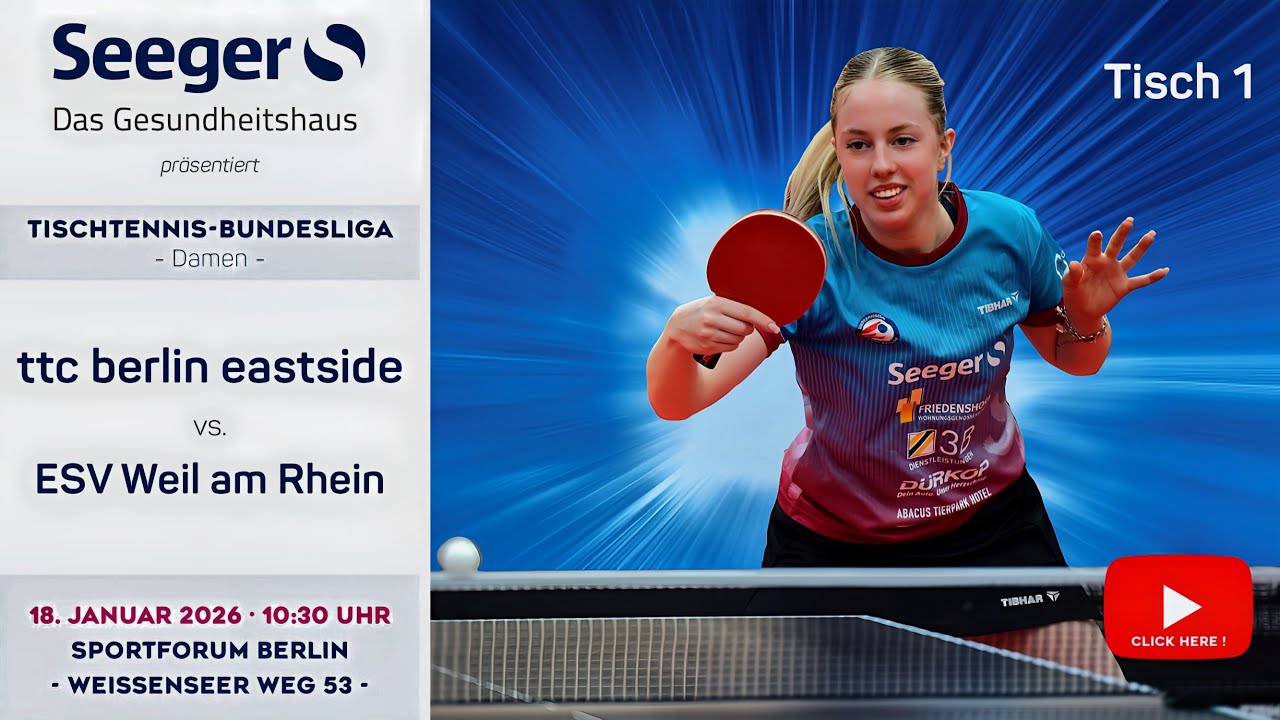 TISCH 1 | 1.Bundesliga Damen | ttc berlin eastside vs. ESV Weil am Rhein