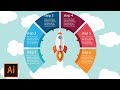 Illustrator tutorial | Rocket Launch - Round Infographic Design Step By Step (FREE DOWNLOAD)