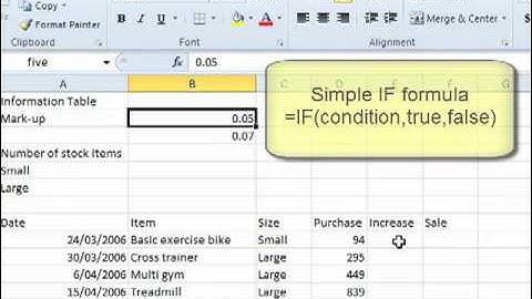 How to create a simple IF formula in Excel 2010