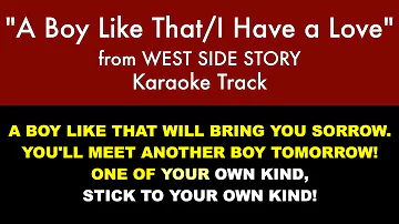 "A Boy Like That/I Have a Love" from West Side Story - Karaoke Track with Lyrics on Screen