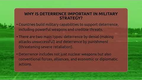 Why Is Deterrence Important In Military Strategy? - Tactical Warfare Experts
