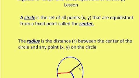 9.3 Graph and Write Equations of Circles (Lesson)