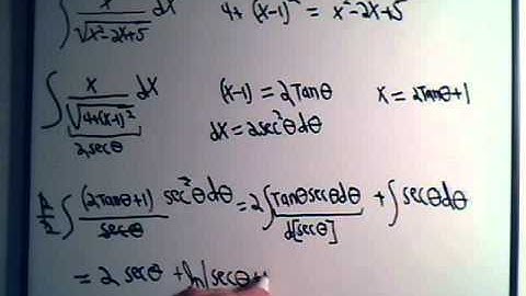 Trig. Substitution For Quadratic Expressions: Example 1