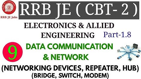 DATA COMMUNICATION & NETWORK (NETWORKING DEVICES, BRIDGE,SWITCH,HUB) FOR RRB JE ELECTRONICS GROUP