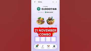 Vertus Combo Cards Today | 21 November Vertus Combo Cards | #airdrop #vertus #code