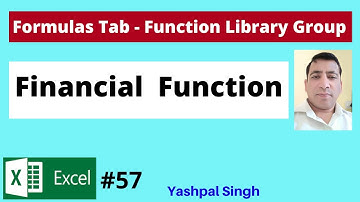 Financial Function in Function Library Group in Formulas Tab | MS Excel | | Hindi |
