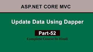 Update Data Using Dapper in ASP.NET Core MVC (Hindi) | Step-by-Step