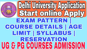 DU Admission 2021: Delhi University Application Form | Exam dates , Eligibility | UG & PG Course