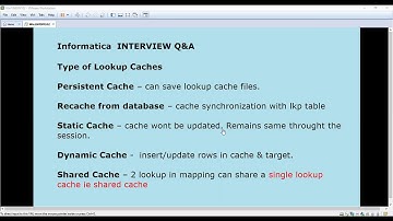 Informatica Powercenter, Interview Q&A, Lookup Caches