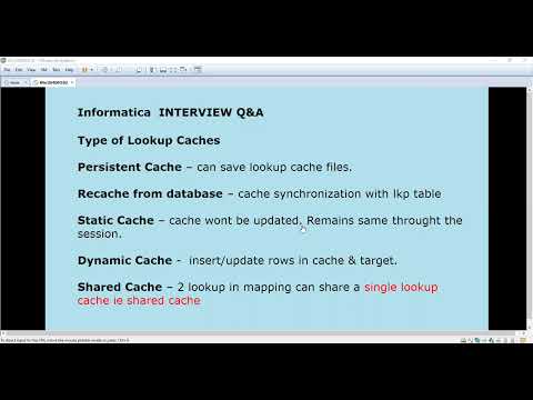 Informatica Powercenter, Interview Q&A, Lookup Caches