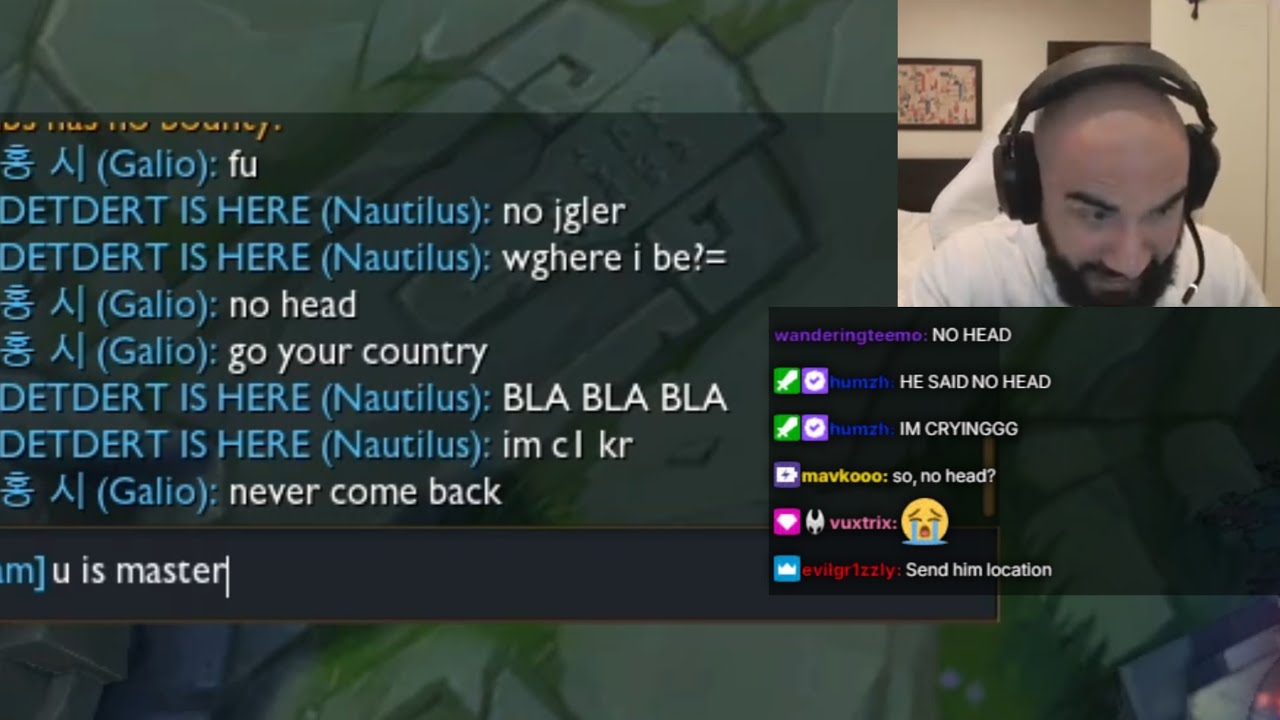 detdert makes his galio quit from his 0/8 nautilus and his bald head then promises to stop flaming