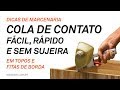 Coladeira Portátil Manual fitas de borda + topos de MDF usando cola de contato Marcenaria Maqanbi