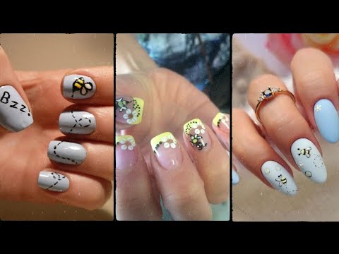 Easy Honey Bee Nail Art Design Christmas 2022 - YouTube