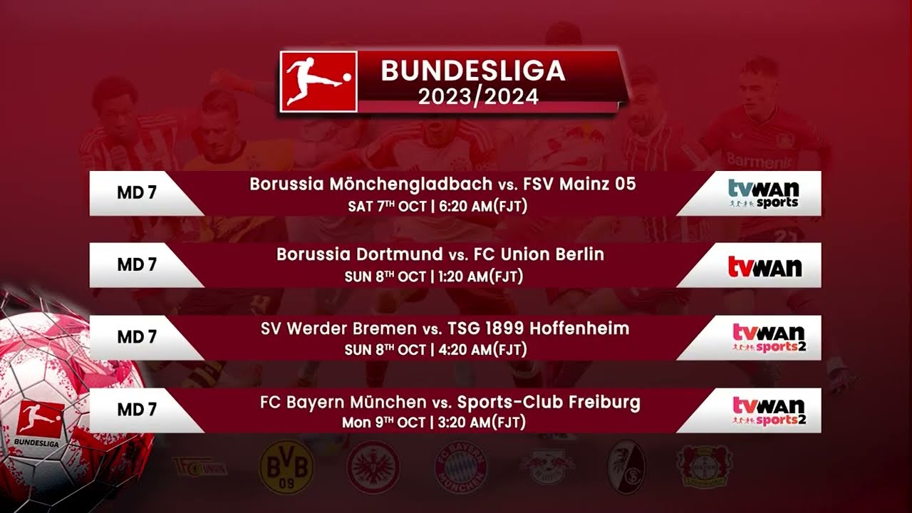 2023/2024 Bundesliga Fixtures Released