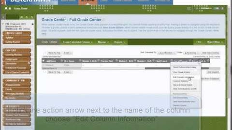 Configure Weighted Column in Blackboard Grade Center
