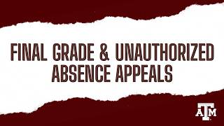 Final Grade & Unauthorized Absence Appeals (Student Rule 59)