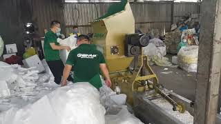 🌻🌻#polystyrene scraps compactor A-C 200 help our customer (Malaysian recycler) process EPS waste