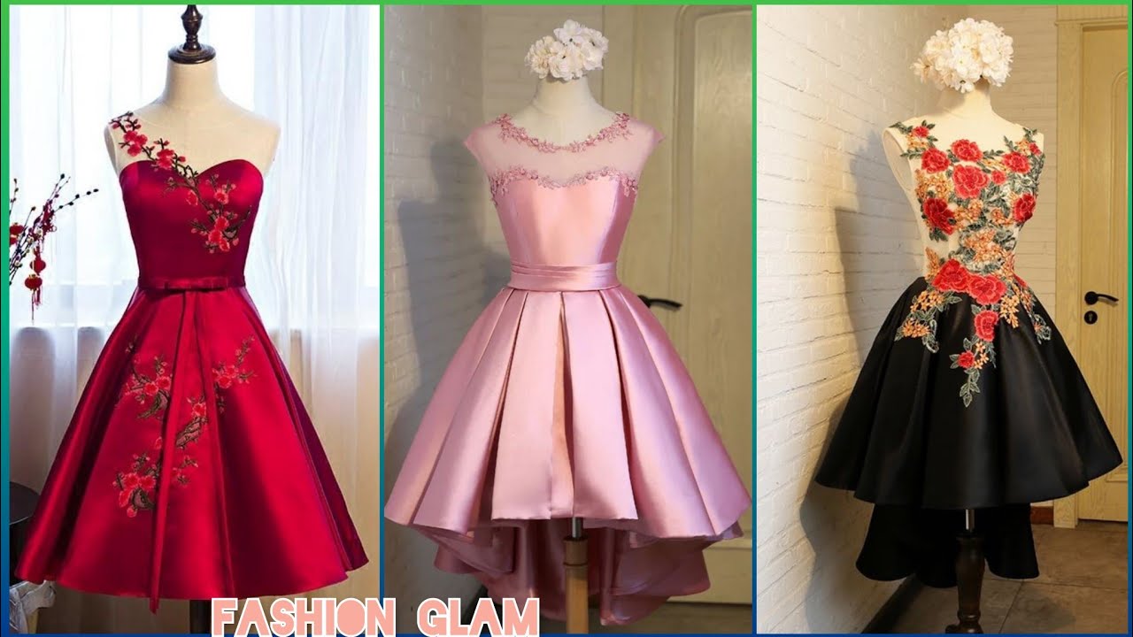 Lace Applique Pleated Silk Short Homecoming Dress/Embroidered Prom Dress/Satin Graduation Dress