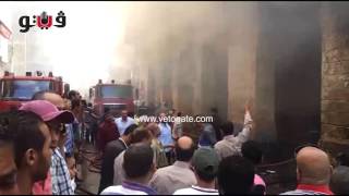 فيتو - أول فيديو لحريق محال ميدان الساعة في طنطا