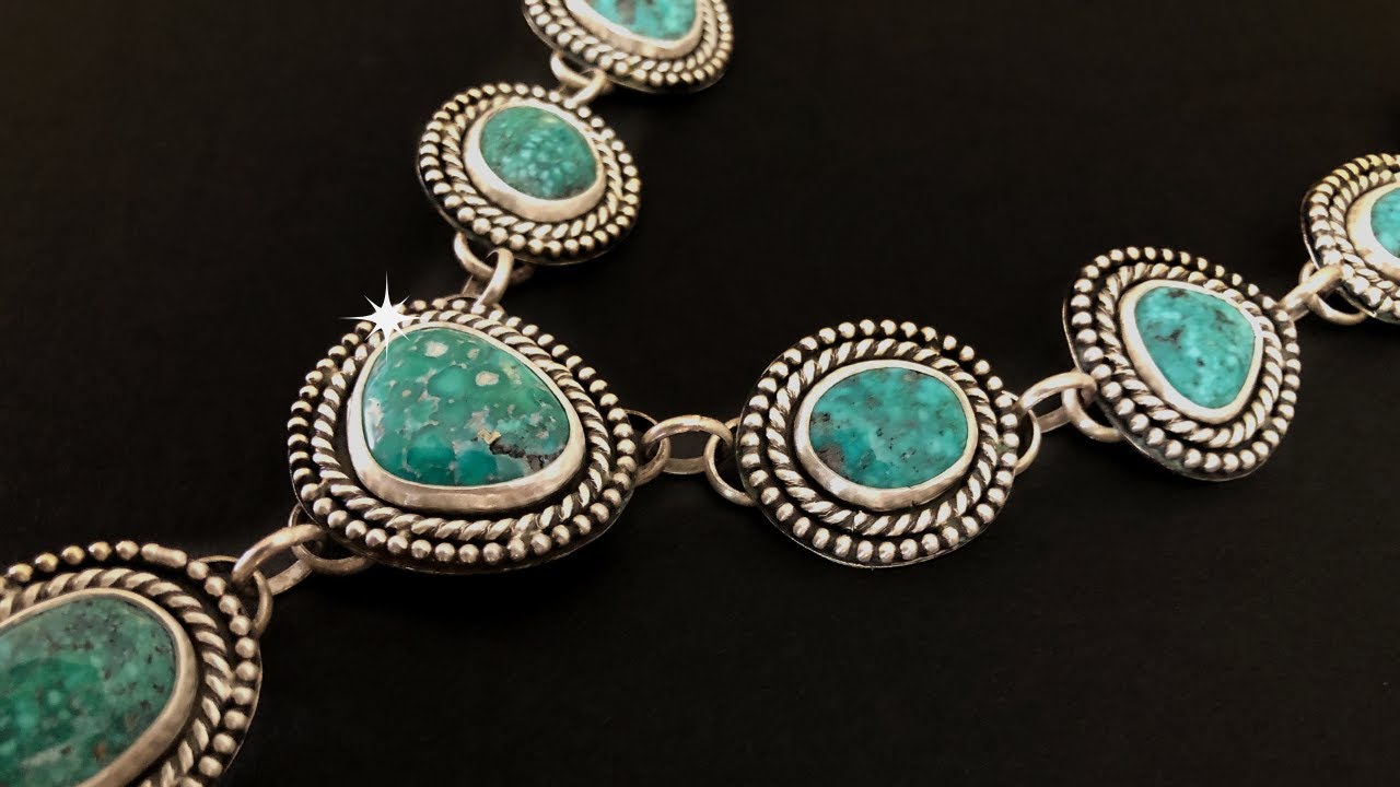 How To Make A Silver And Turquoise Necklace - YouTube