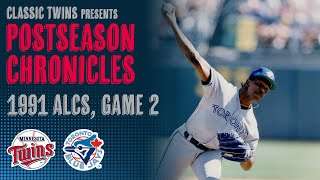 Complete broadcast of game 2 the 1991 american league championship
series. toronto won 5-2, evening series at a apiece; it was
minnesota...