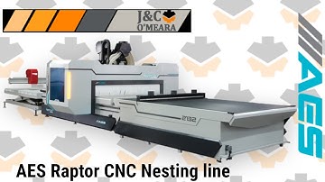 AES Raptor line, very fast nesting CNC production line,  demonstration of machine capabilities
