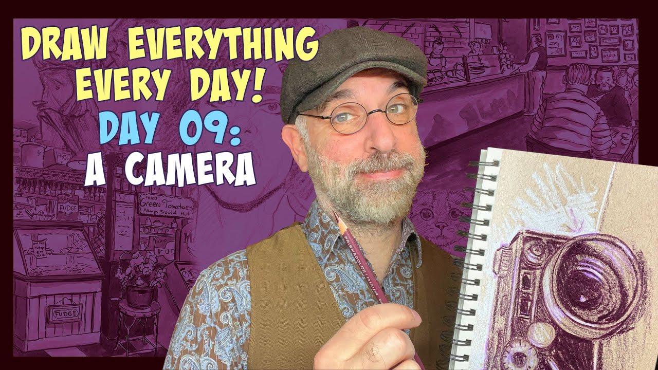 Draw Everything Every Day! Day 09: A Camera - YouTube