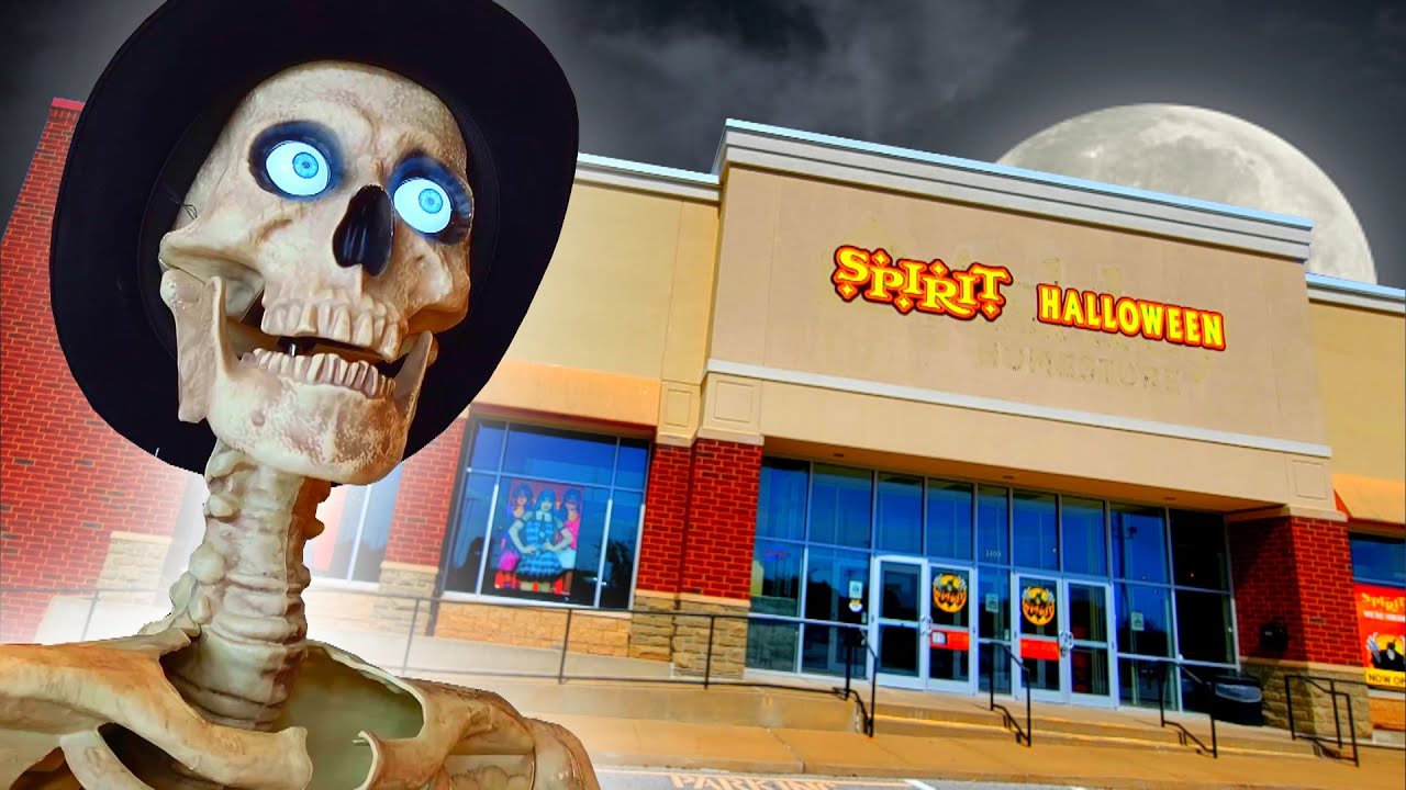 SPIRIT HALLOWEEN 2022 with TOP HAT GRIM inside ABANDONED ASHLEY HOME