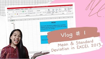 How to calculate Mean and Standard Deviation in Excel 2013